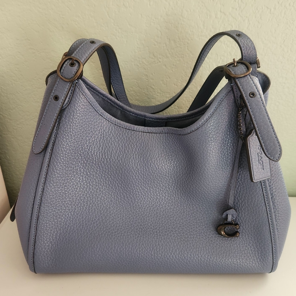Coach LORI  Leather Shoulder Bag in Washed Chambray